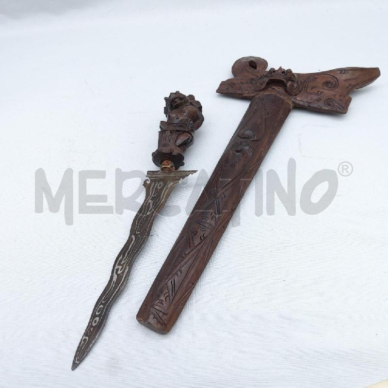 COLTELLO DECORATIVO LEGNO INTARSIATO GROTTESCO | Mercatino dell'Usato San maurizio canavese 3