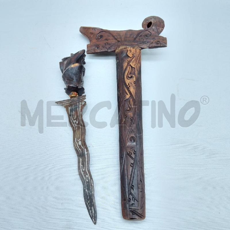 COLTELLO DECORATIVO LEGNO INTARSIATO GROTTESCO | Mercatino dell'Usato San maurizio canavese 5