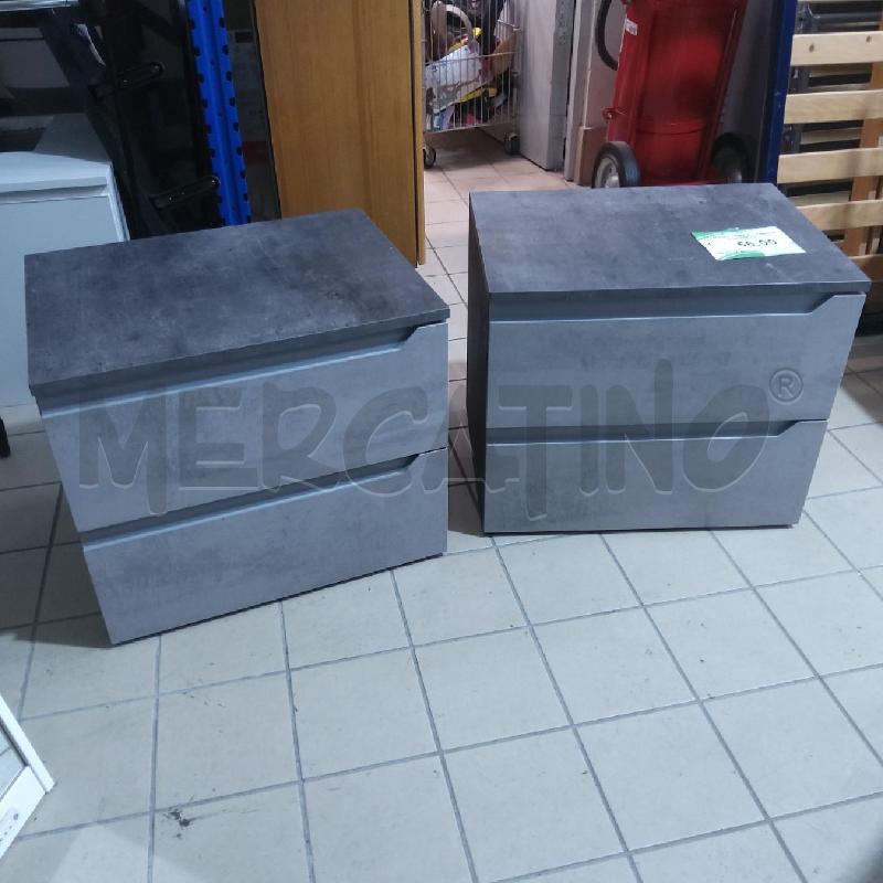 COMODINI COPPIA CEMENTO 2 CASSETTI | Mercatino dell'Usato San maurizio canavese 1