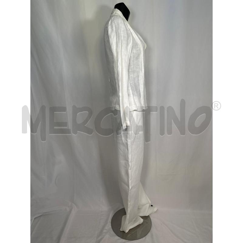 COMPLETO DONNA MARELLA GIACCA E PANTALONE BIANCO LINO  | Mercatino dell'Usato San maurizio canavese 2