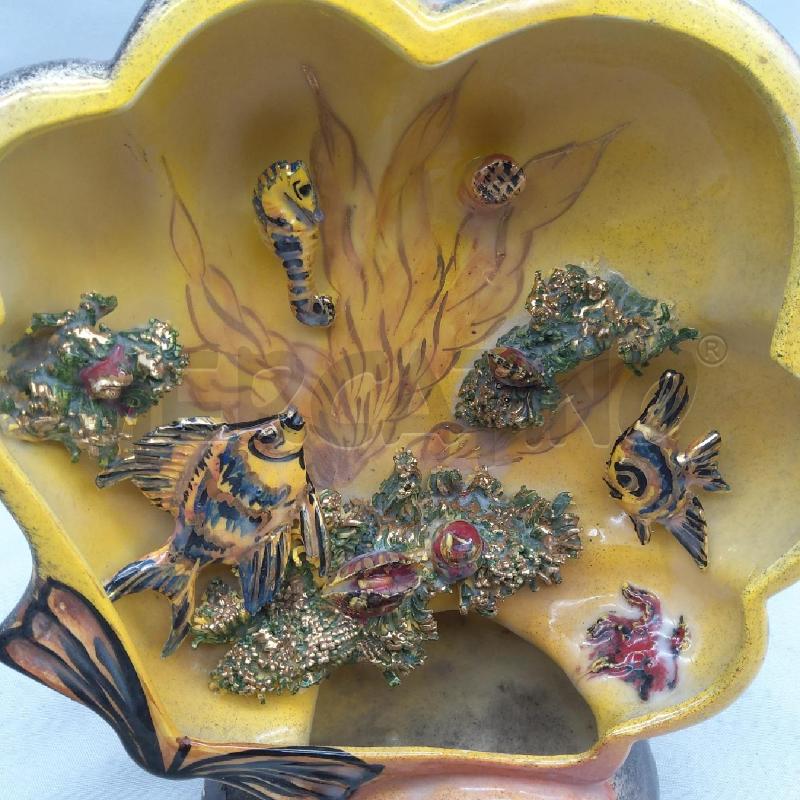 CONCHIGLIA CERAMICA VINTAGE CON PESCIOLINI  | Mercatino dell'Usato San maurizio canavese 2