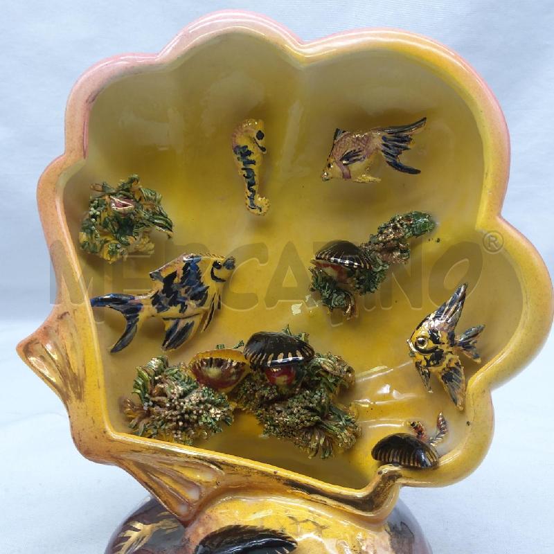 CONCHIGLIA CERAMICA VINTAGE CON PESCIOLINI E COZZE | Mercatino dell'Usato San maurizio canavese 5