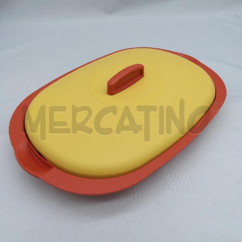 CONTENITORE TUPPERWARE BASSO GIALLO ARANCIO | Mercatino dell'Usato San maurizio canavese 1