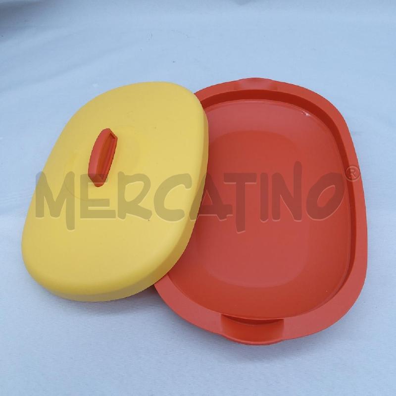 CONTENITORE TUPPERWARE BASSO GIALLO ARANCIO | Mercatino dell'Usato San maurizio canavese 3