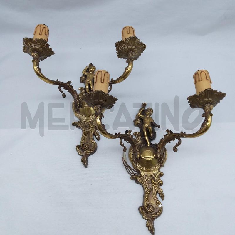 COPPIA APPLIQUE 2 LUCI MET BRONZATO PUTTO | Mercatino dell'Usato San maurizio canavese 1