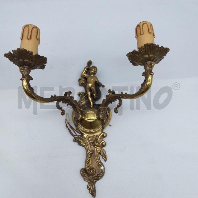 COPPIA APPLIQUE 2 LUCI MET BRONZATO PUTTO | Mercatino dell'Usato San maurizio canavese 2