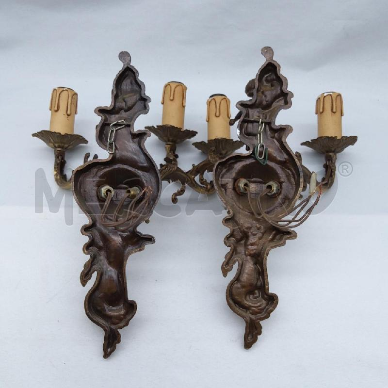 COPPIA APPLIQUE 2 LUCI MET BRONZATO PUTTO | Mercatino dell'Usato San maurizio canavese 4