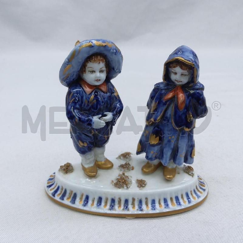 COPPIA BIMBI CERAM BIANCO BLU TICHE | Mercatino dell'Usato San maurizio canavese 1