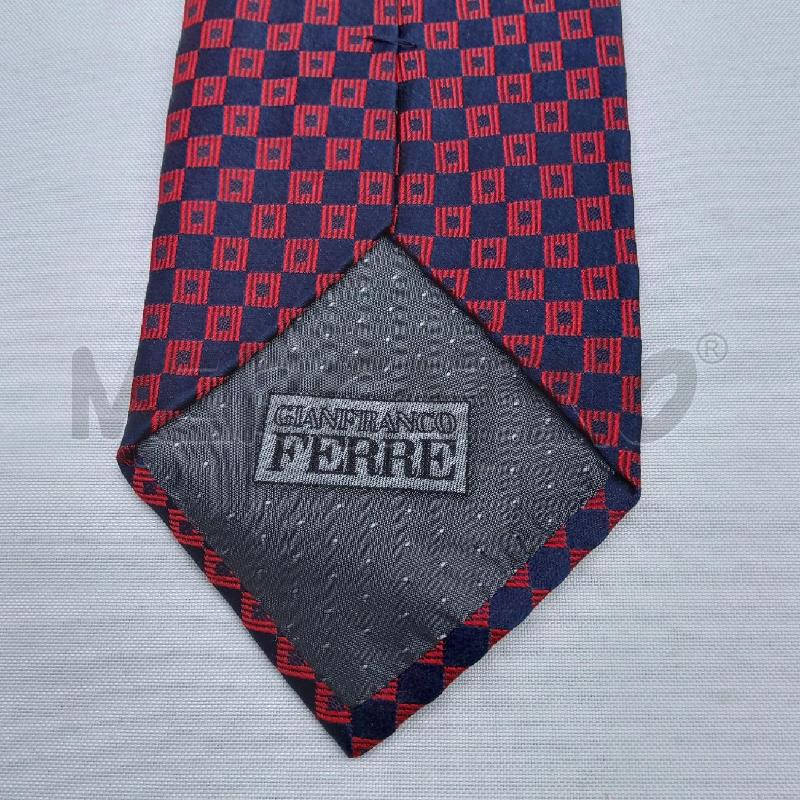 CRAVATTA GIANFRANCO FERRÈ BLU QUADRATI ROSSO  | Mercatino dell'Usato San maurizio canavese 4
