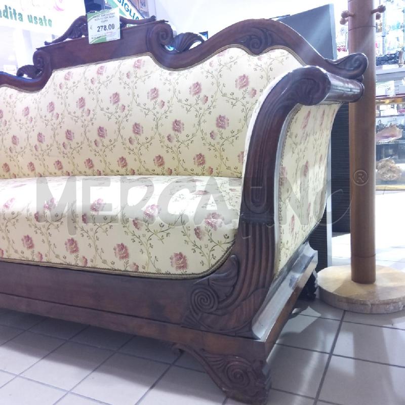 DIVANO BARCA LEGNO TESSUTO FIORI ROSA SCURO | Mercatino dell'Usato San maurizio canavese 4