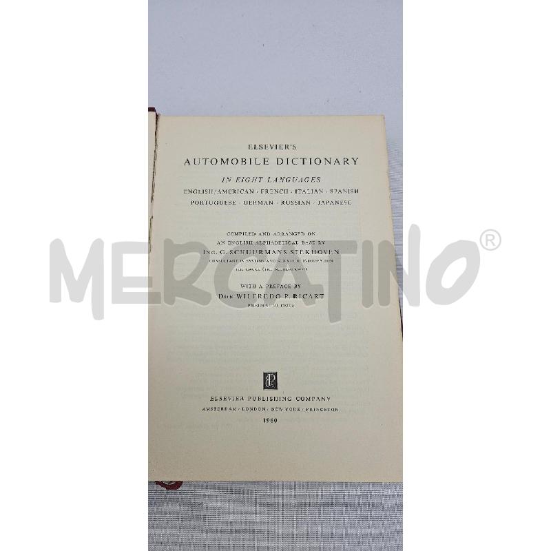 DIZIONARIO DELL'AUTOMOBILE IN OTTOLINGUE 1960 | Mercatino dell'Usato San maurizio canavese 3