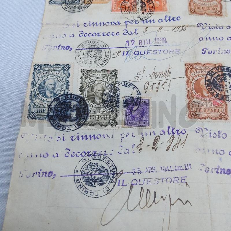 DOCUMENTO RINNOVO VISTO ANNI 1940 | Mercatino dell'Usato San maurizio canavese 3