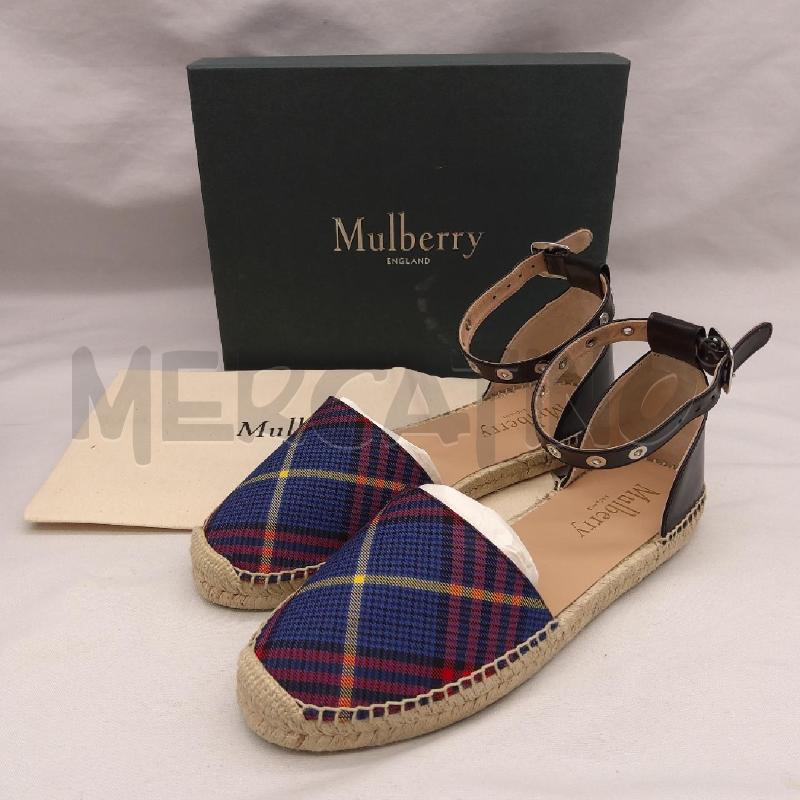 ESPADRILLAS DONNA MULBERRY FLAT SCOZZESE BLU ROSSO | Mercatino dell'Usato San maurizio canavese 1