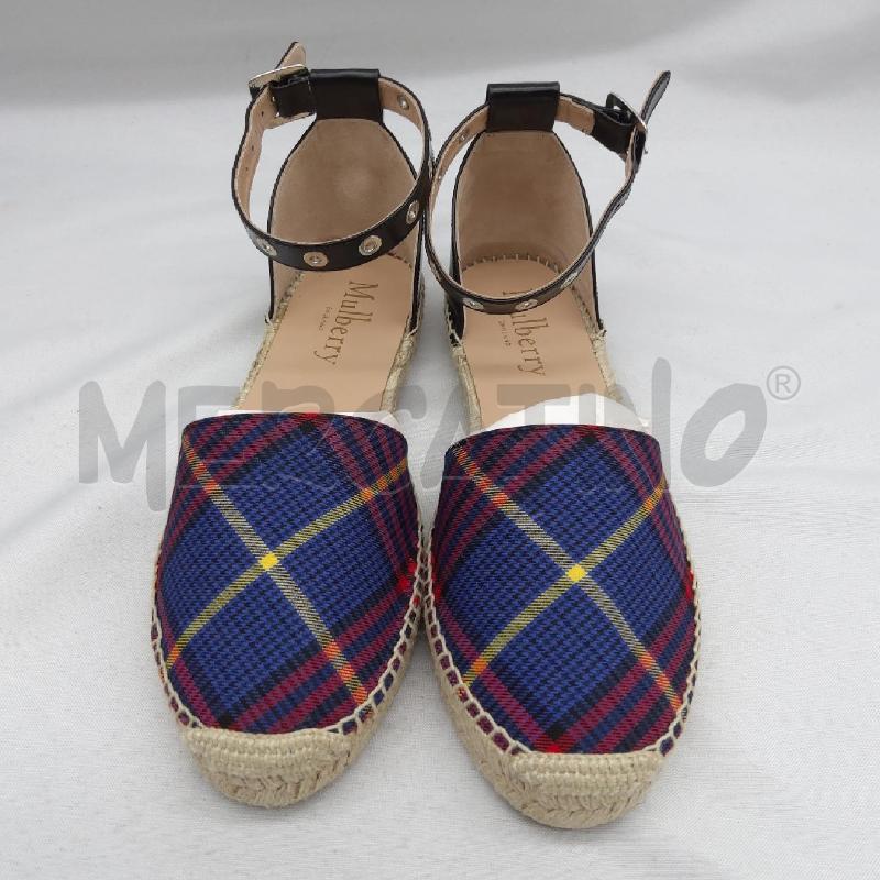 ESPADRILLAS DONNA MULBERRY FLAT SCOZZESE BLU ROSSO | Mercatino dell'Usato San maurizio canavese 4