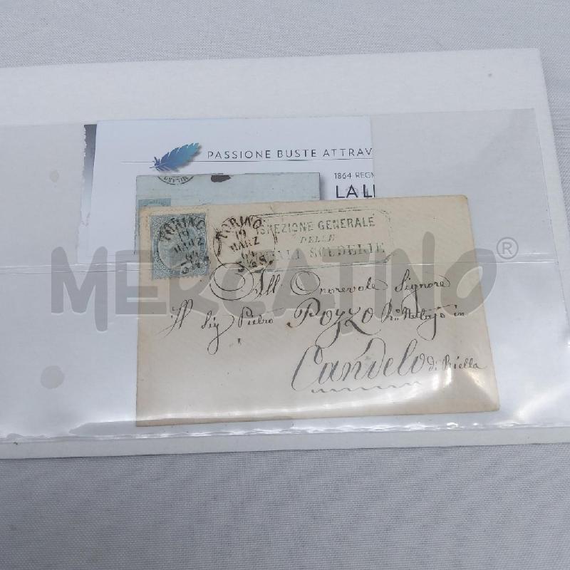 FRANCOBOLLO LETTERA DE LA RUE 1860 VIAGGIATO | Mercatino dell'Usato San maurizio canavese 1