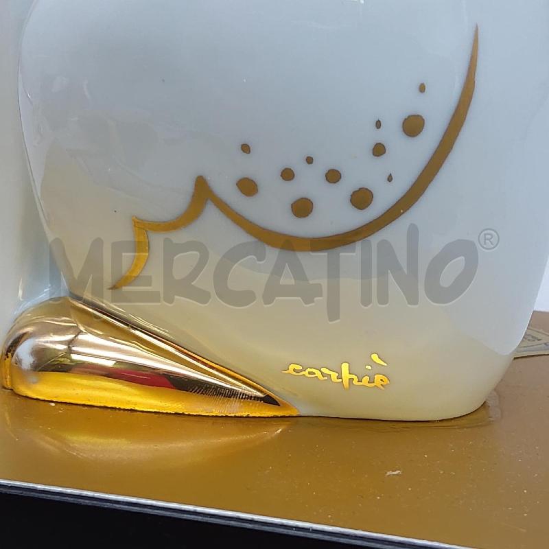 GATTO  CERAMICA CARPIE BIANCO ORO | Mercatino dell'Usato San maurizio canavese 5