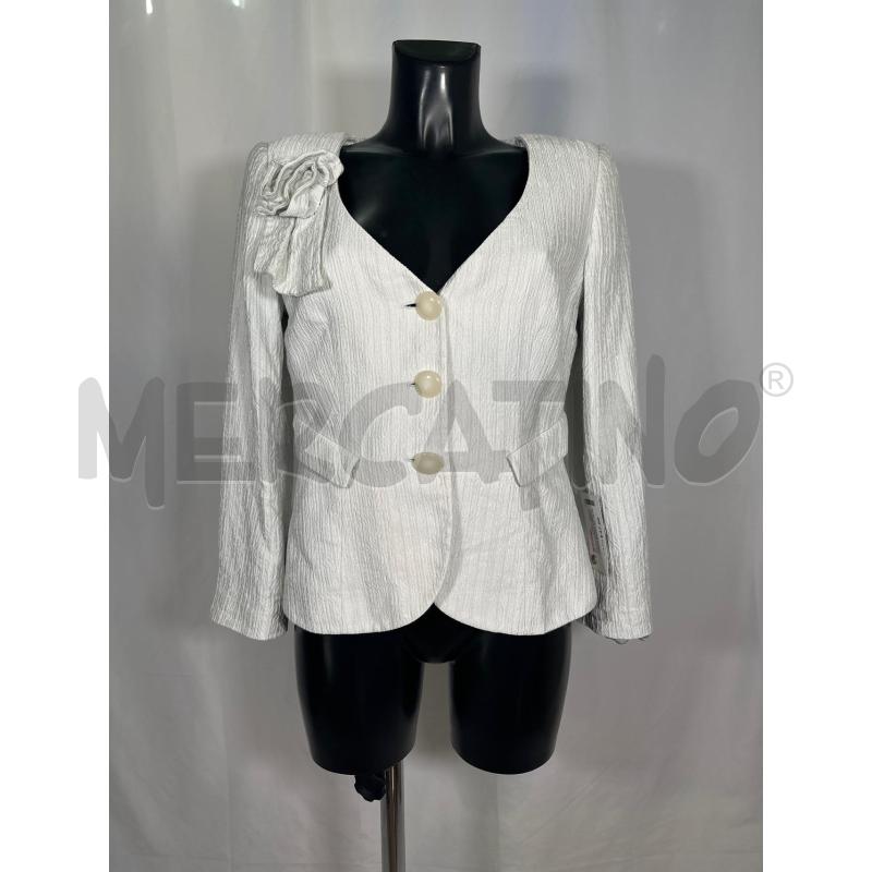 GIACCA DONNA GIORGIO ARMANI BIANCO GHIACCIO CREPE FIORE  | Mercatino dell'Usato San maurizio canavese 1