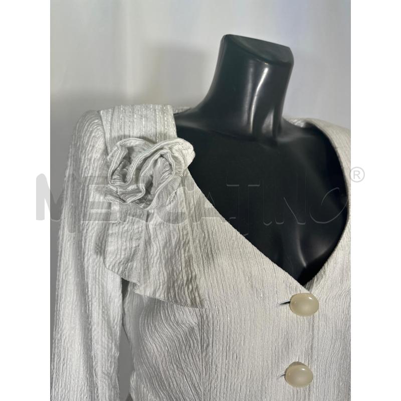 GIACCA DONNA GIORGIO ARMANI BIANCO GHIACCIO CREPE FIORE  | Mercatino dell'Usato San maurizio canavese 4