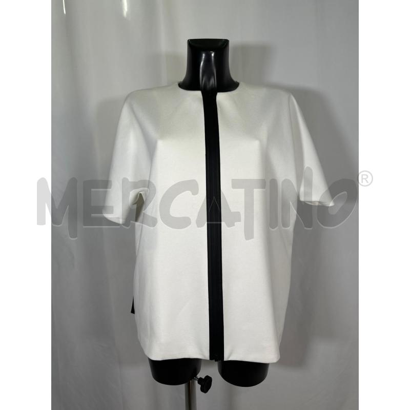 GIACCA LIVIANA CONTI BIANCO ZIP NERO MANICA CORTA  | Mercatino dell'Usato San maurizio canavese 1