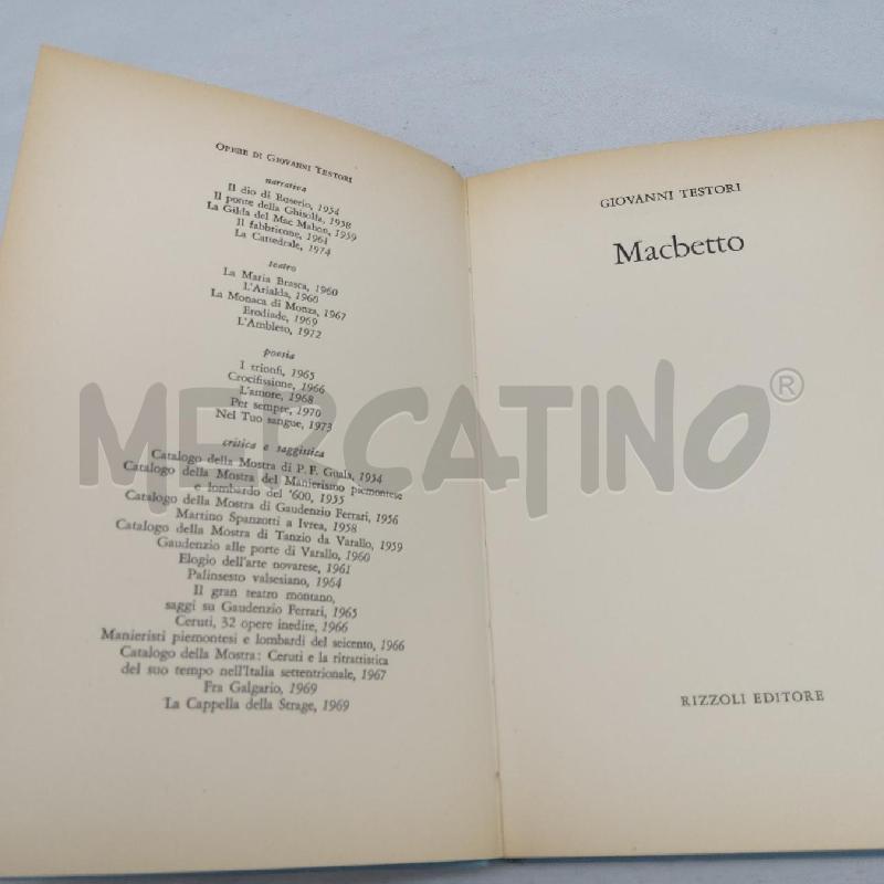 GIOVANNI TESTORI MACBETO | Mercatino dell'Usato San maurizio canavese 3