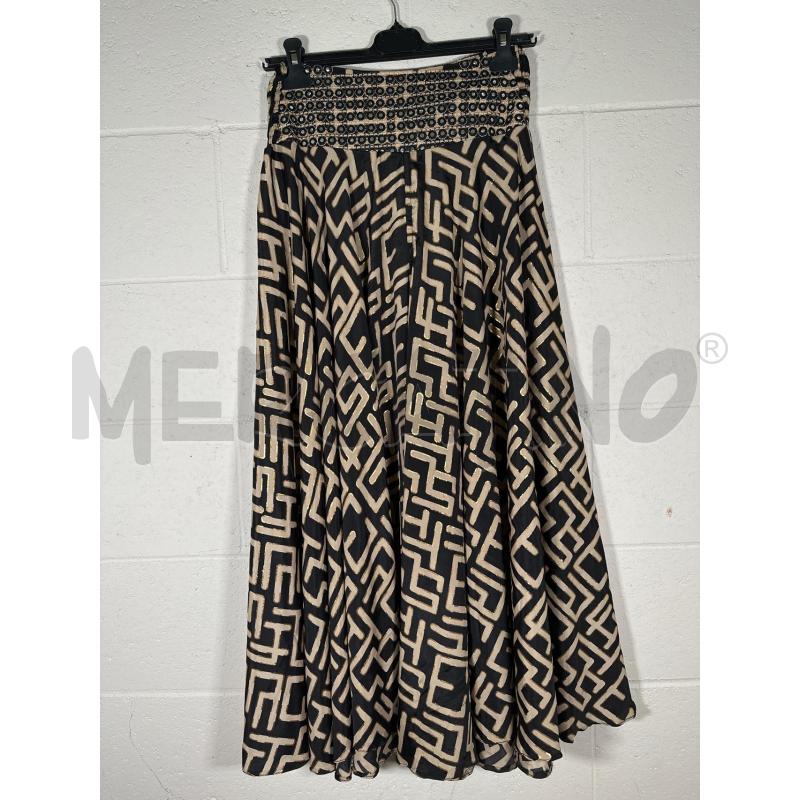 GONNA PANTALONE POSITANO NERO GEOMETRICO DOR TORTORA  | Mercatino dell'Usato San maurizio canavese 1