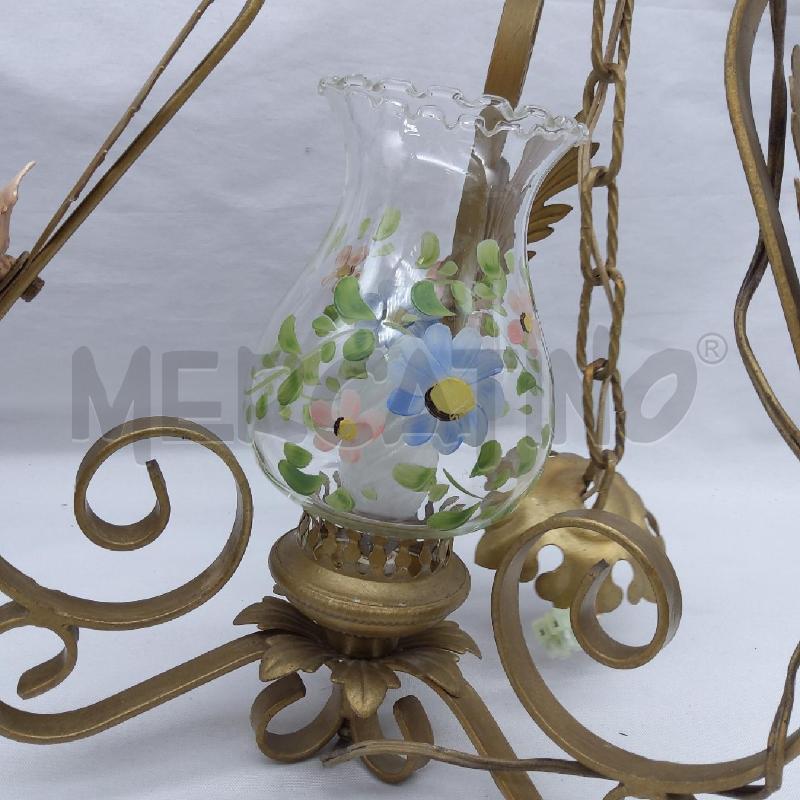 LAMPADARIO 1 LUCE MET DORATO ROSELLINE | Mercatino dell'Usato San maurizio canavese 2