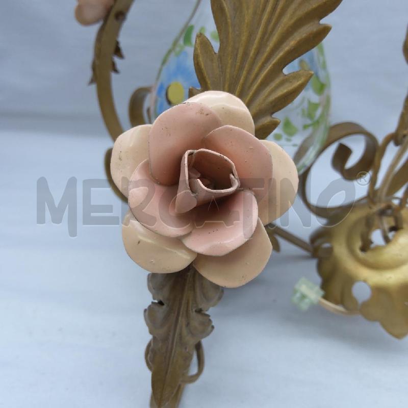 LAMPADARIO 1 LUCE MET DORATO ROSELLINE | Mercatino dell'Usato San maurizio canavese 4