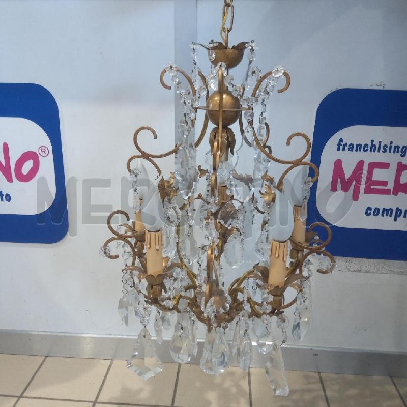 LAMPADARIO 5 LUCI TRUPUDIO GOCCE | Mercatino dell'Usato San maurizio canavese 1