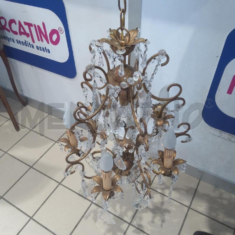 LAMPADARIO 5 LUCI TRUPUDIO GOCCE | Mercatino dell'Usato San maurizio canavese 3