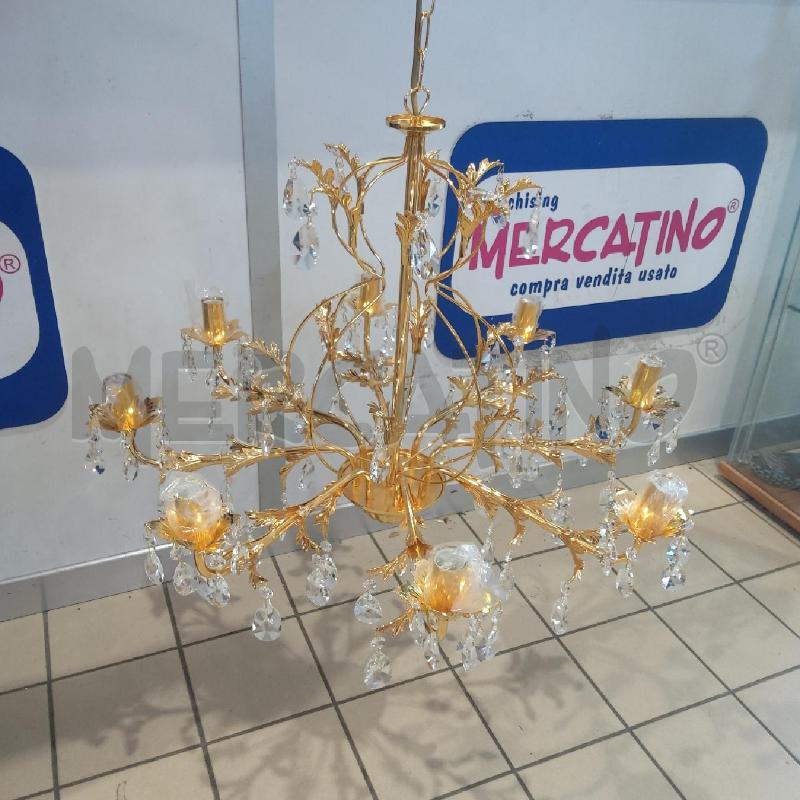 LAMPADARIO 8 LUCI DORATO TRIPUDIO GOCCE | Mercatino dell'Usato San maurizio canavese 1
