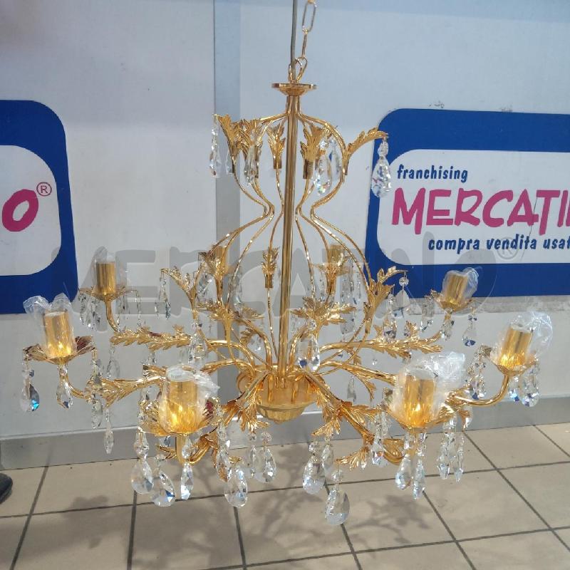 LAMPADARIO 8 LUCI DORATO TRIPUDIO GOCCE | Mercatino dell'Usato San maurizio canavese 2