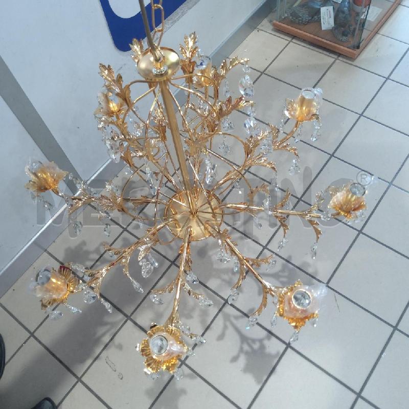 LAMPADARIO 8 LUCI DORATO TRIPUDIO GOCCE | Mercatino dell'Usato San maurizio canavese 3