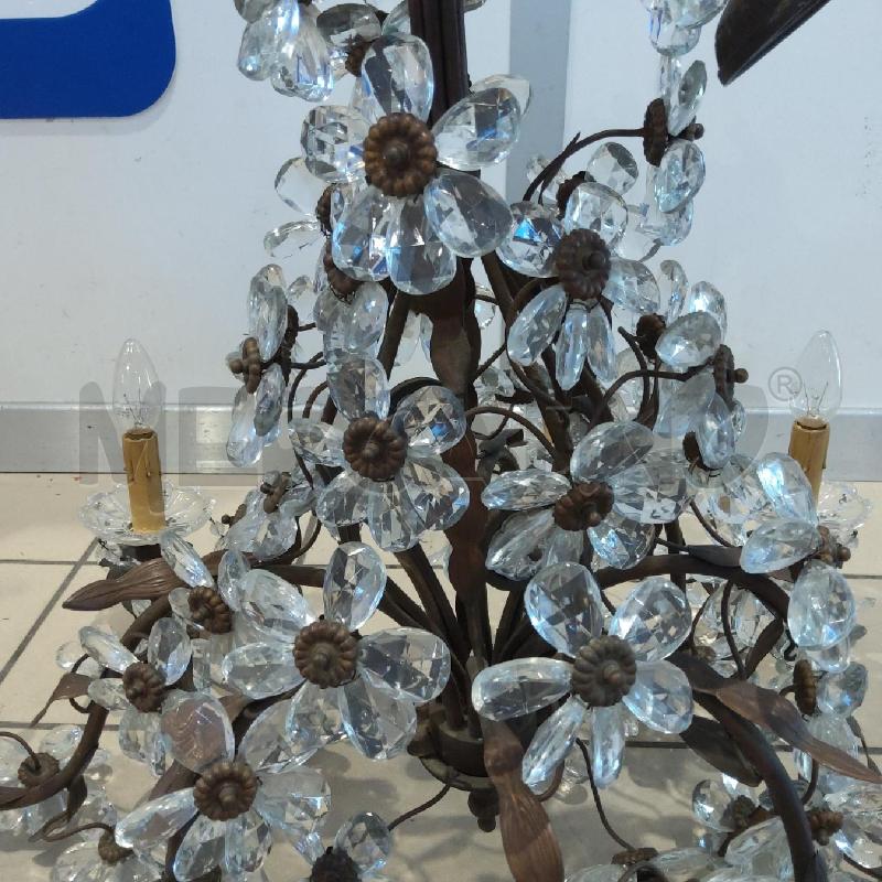 LAMPADARIO 8 LUCI FIORI VETRO GOCCE | Mercatino dell'Usato San maurizio canavese 2