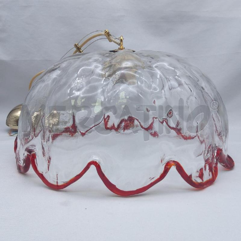 LAMPADARIO CAMPANA VETRO MURANO MURRINA SMERLATO BDO ROSSO | Mercatino dell'Usato San maurizio canavese 2