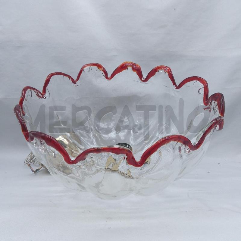 LAMPADARIO CAMPANA VETRO MURANO MURRINA SMERLATO BDO ROSSO | Mercatino dell'Usato San maurizio canavese 4