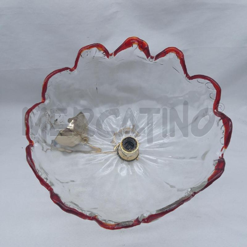 LAMPADARIO CAMPANA VETRO MURANO MURRINA SMERLATO BDO ROSSO | Mercatino dell'Usato San maurizio canavese 5