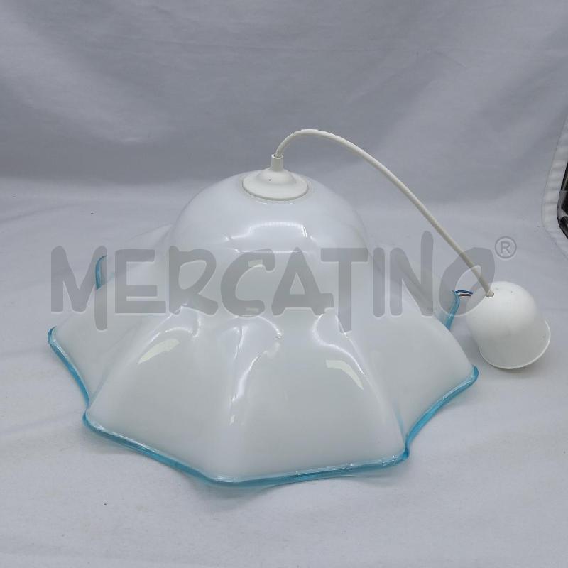 LAMPADARIO CAMPANA VETRO SMERLATO BDO AZZURRO | Mercatino dell'Usato San maurizio canavese 1