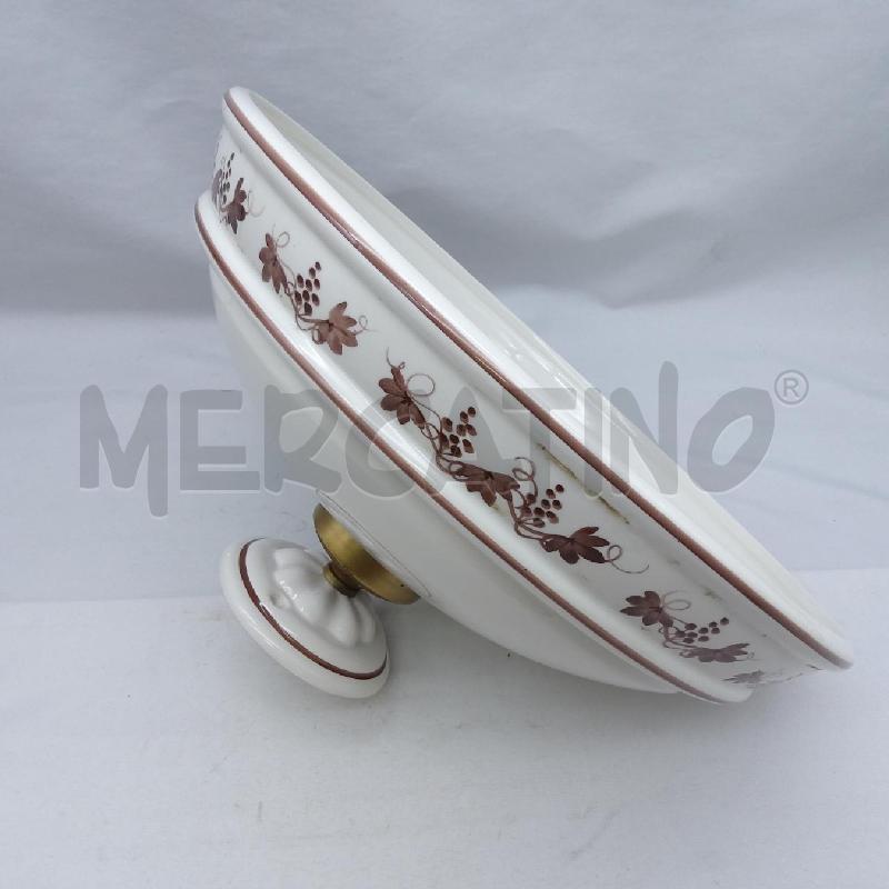 LAMPADARIO CERAMICA ROTONDO BIANCO GRAPPOLI UVA | Mercatino dell'Usato San maurizio canavese 4