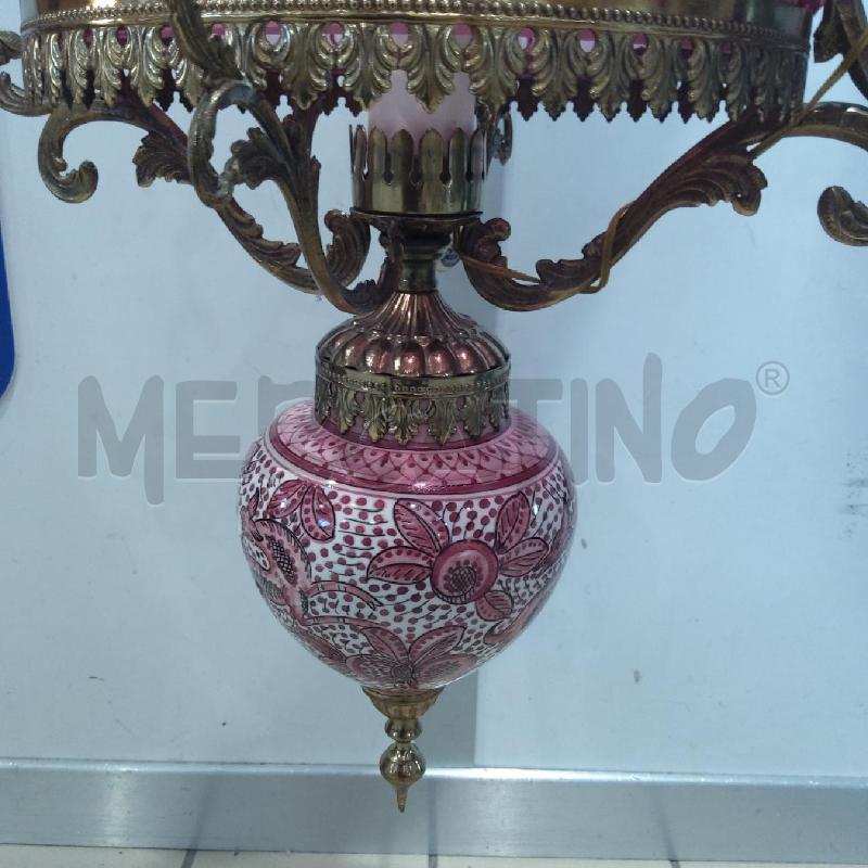 LAMPADARIO CERAMICA VETRO VINACCIA OTTONATO | Mercatino dell'Usato San maurizio canavese 3
