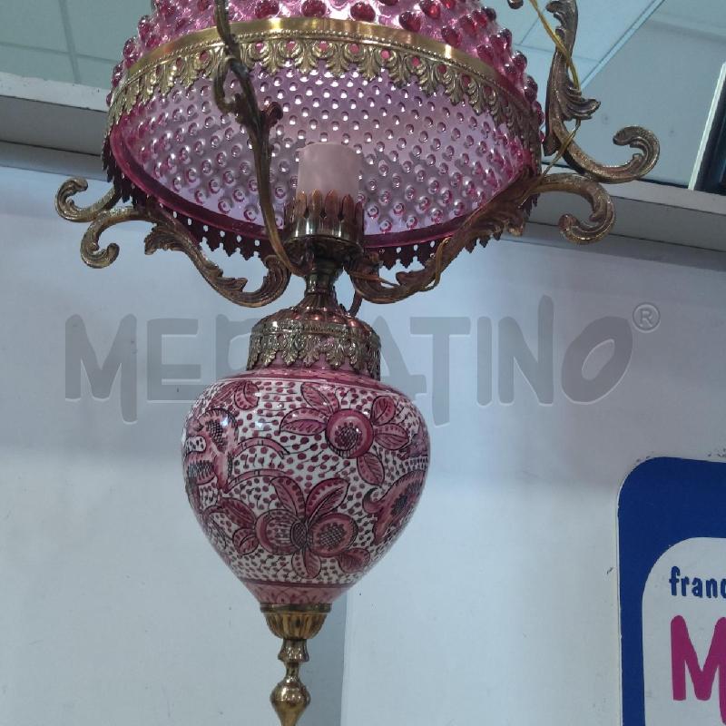 LAMPADARIO CERAMICA VETRO VINACCIA OTTONATO | Mercatino dell'Usato San maurizio canavese 5