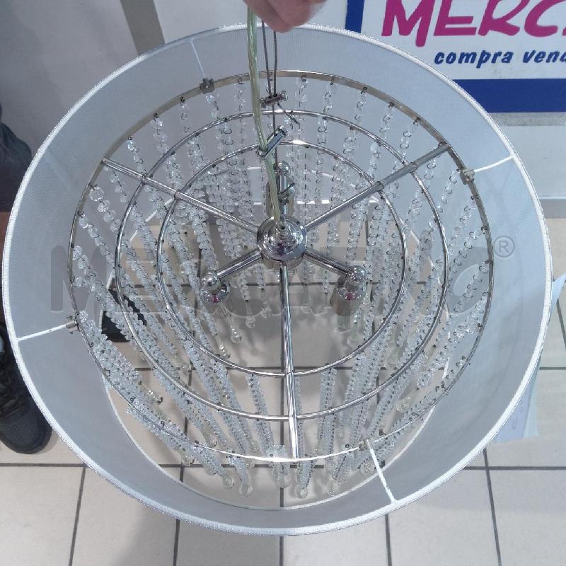 LAMPADARIO TRIPUDIO GOCCIE PENDENTI CAPPELLO BCO ACC 95  | Mercatino dell'Usato San maurizio canavese 4