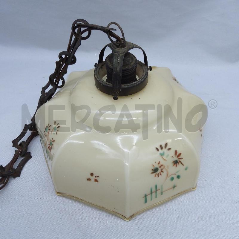 LAMPADARIO VETRO CREMA DIPINTO  | Mercatino dell'Usato San maurizio canavese 2