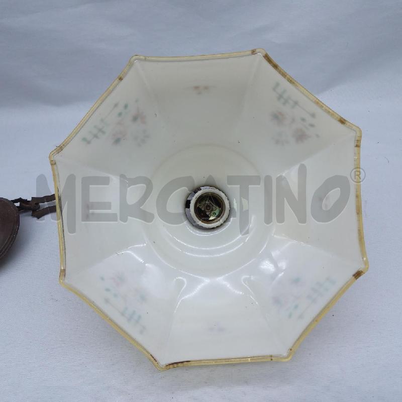 LAMPADARIO VETRO CREMA DIPINTO  | Mercatino dell'Usato San maurizio canavese 4