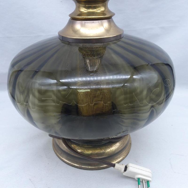 LAMPADA BASE VETRO FUMEE STELO OTTONATO 2 LUCI | Mercatino dell'Usato San maurizio canavese 2