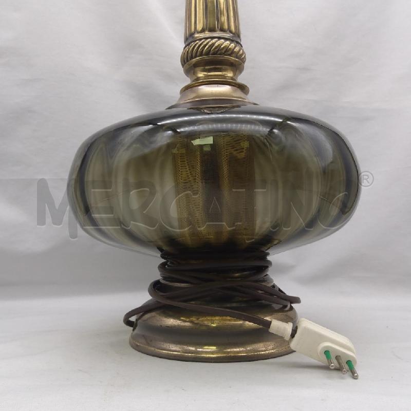 LAMPADA BASE VETRO FUMEE STELO OTTONATO 2 LUCI | Mercatino dell'Usato San maurizio canavese 4