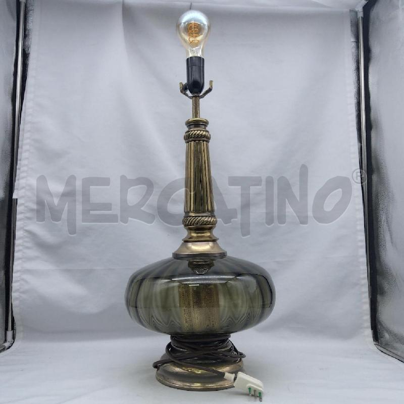 LAMPADA BASE VETRO FUMEE STELO OTTONATO 2 LUCI | Mercatino dell'Usato San maurizio canavese 5