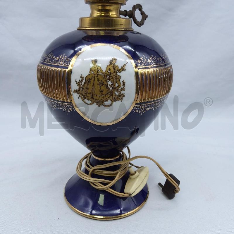 LAMPADA CHINCHE' BASE CERAMICA BLU COBALTO  | Mercatino dell'Usato San maurizio canavese 2