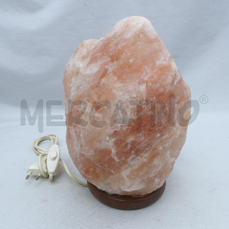 LAMPADA DI SALE ROSA BASE LEGNO | Mercatino dell'Usato San maurizio canavese 1