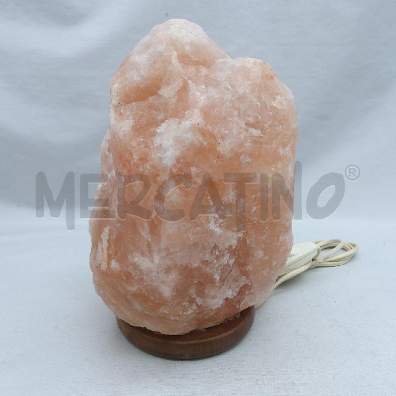 LAMPADA DI SALE ROSA BASE LEGNO | Mercatino dell'Usato San maurizio canavese 3