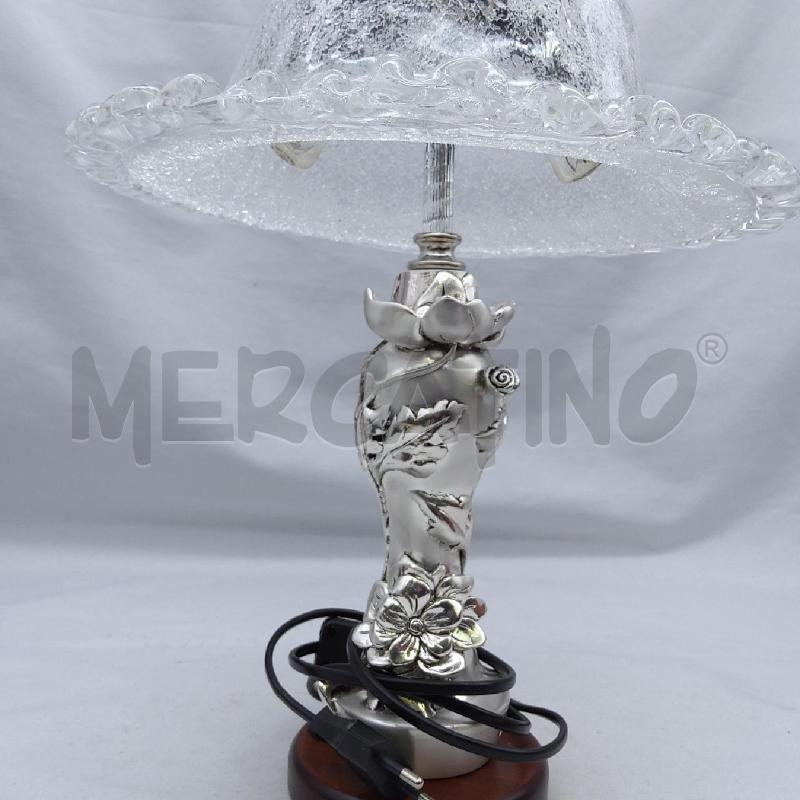 LAMPADA TAVOLO 2 LUCI BASE LEGNO/LAMINA | Mercatino dell'Usato San maurizio canavese 3